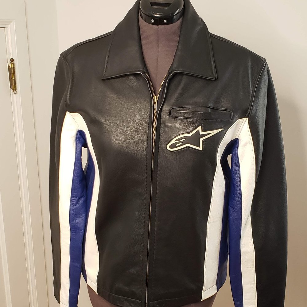Aplinestars Leather Motorcycle Jacket Size M